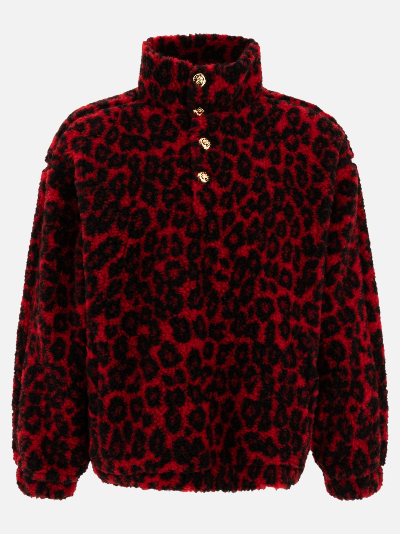 Alexander McQueen Leopard print fleece jacket Red