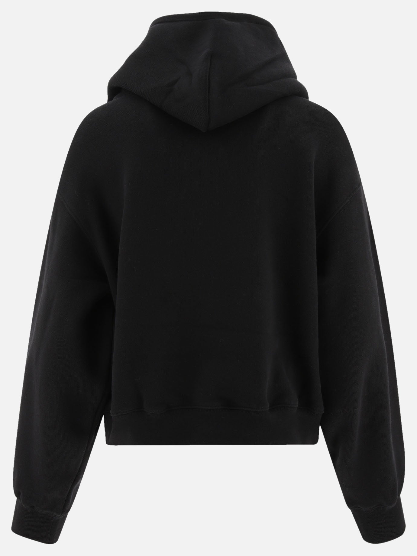 Puff logo hoodie in structured terry