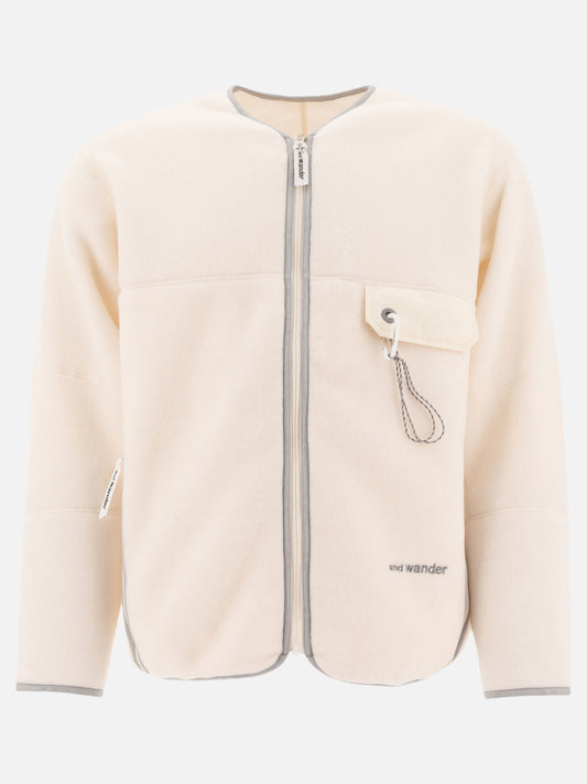 Fleece jackets Solid colour  White - and Wander Men | PDP | VIETTI Online Store 
