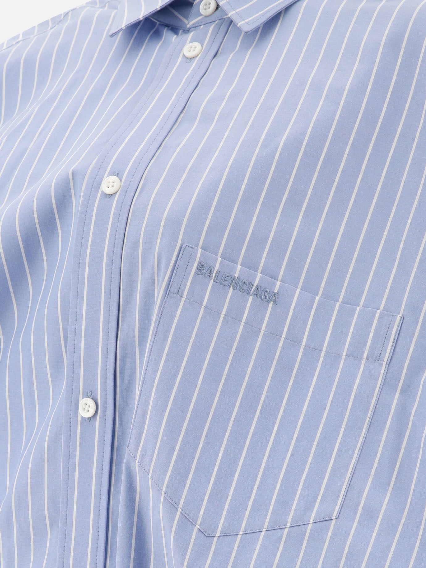 Camicia a righe con logo ricamato