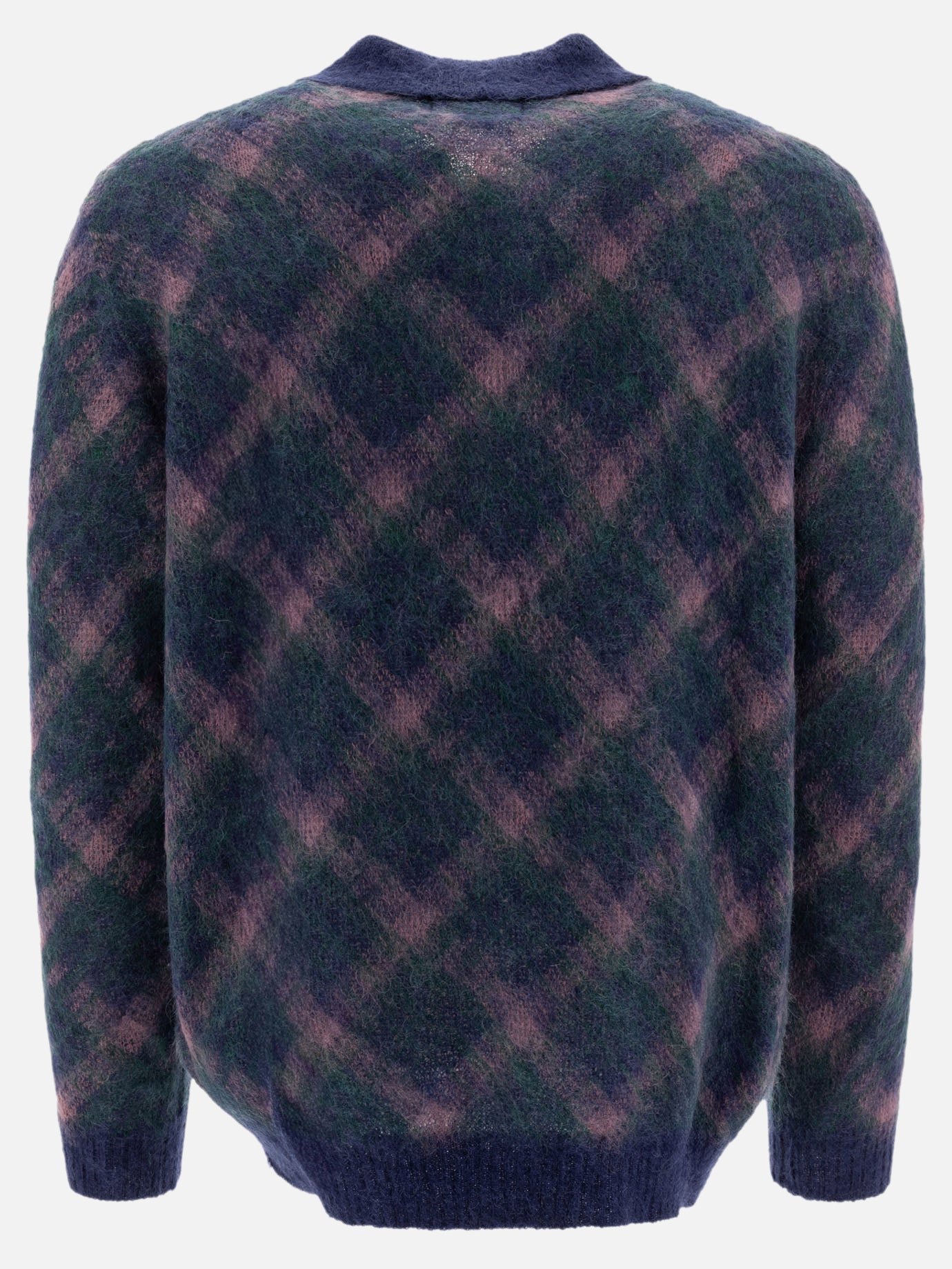 Beams Plus Shaggy knit polo shirt Blue