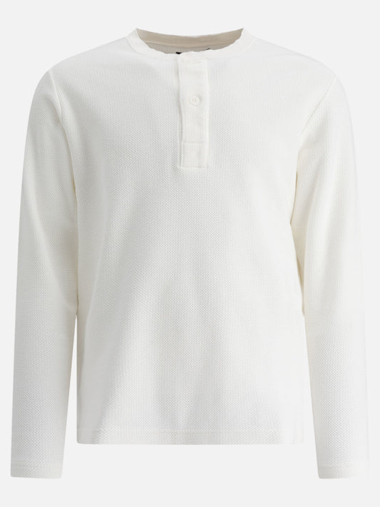 Beams Plus T-shirt with Henley collar 11810475_S White 1