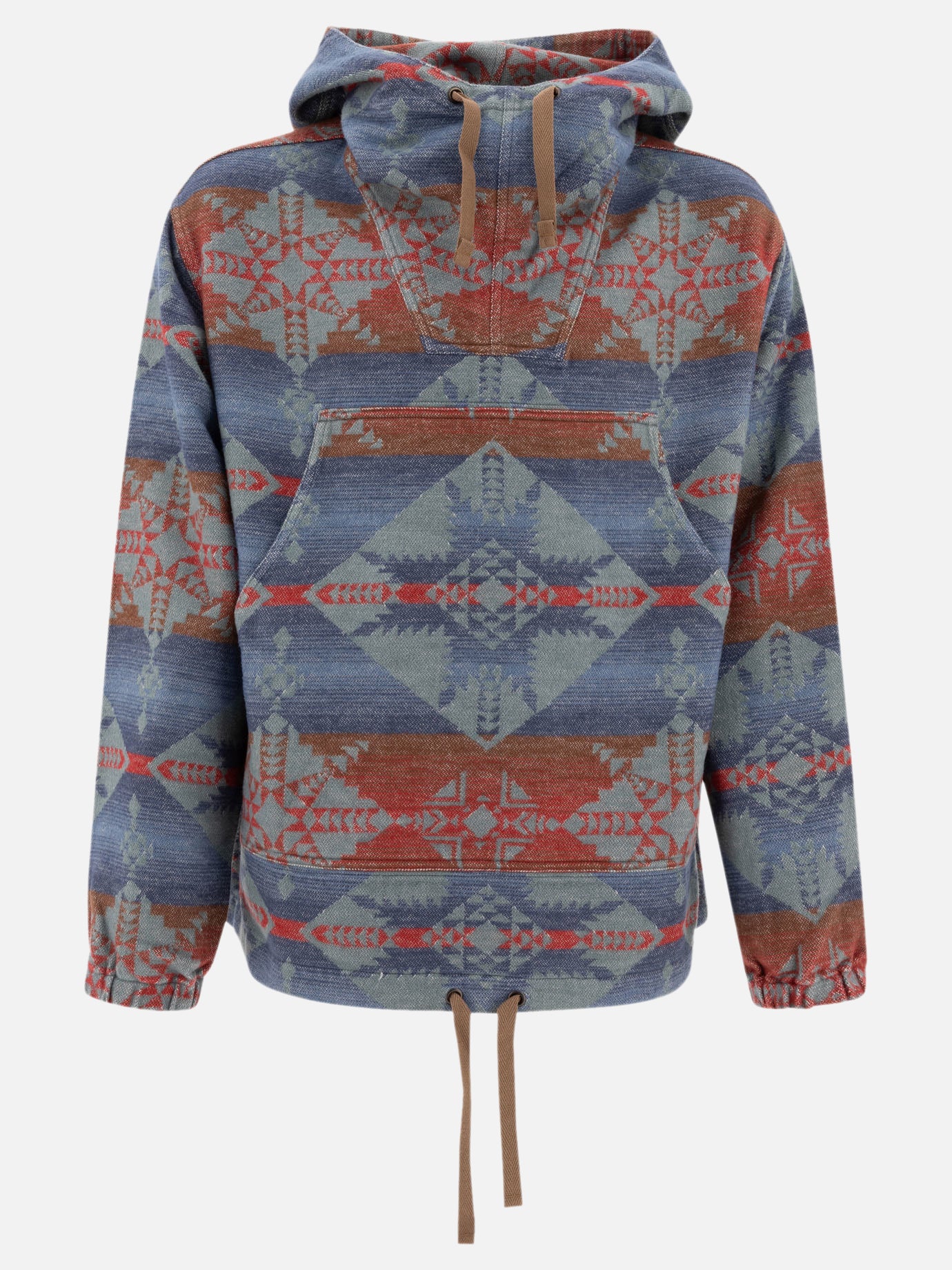 Beams Plus &quot;MIL Smock Jacquard Shaggy&quot; hoodie 17980374_S Blue thumbnail_1