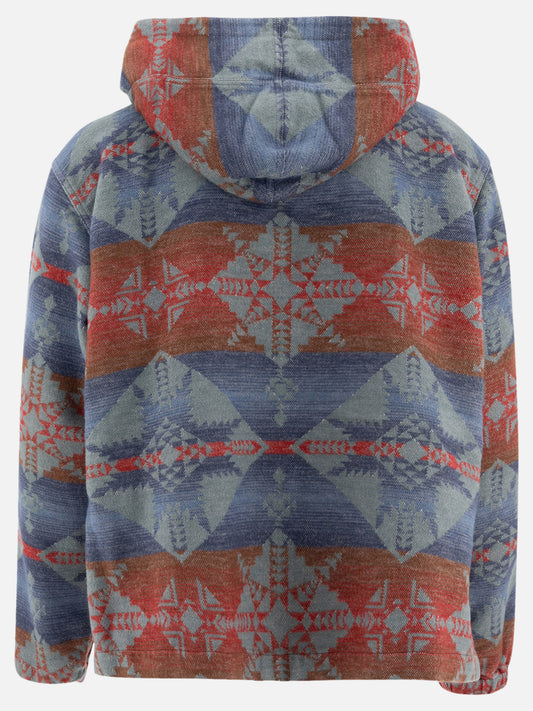 Beams Plus "MIL Smock Jacquard Shaggy" hoodie 17980374_S Blue 2