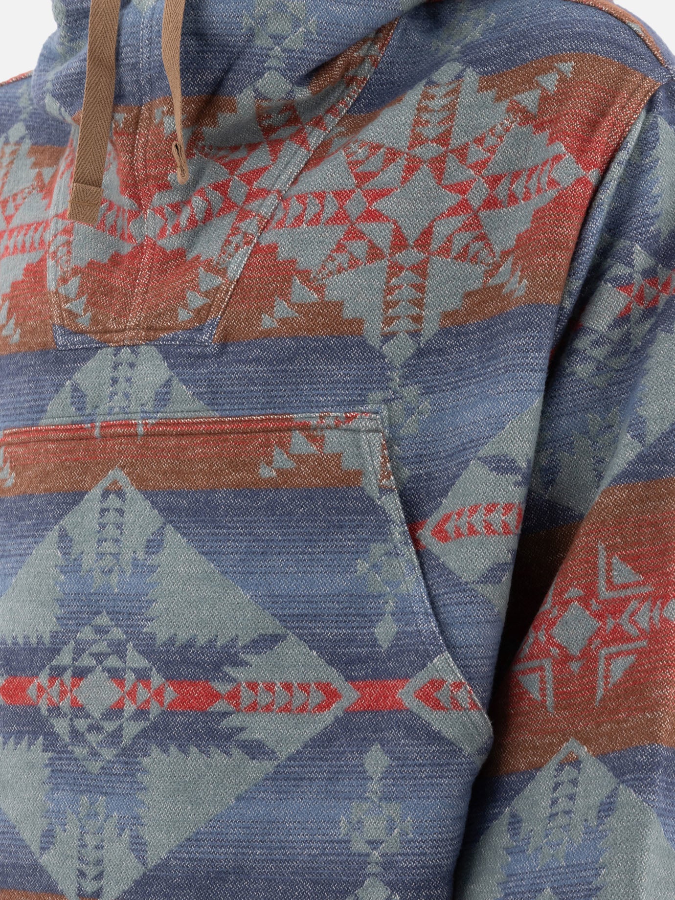 Beams Plus &quot;MIL Smock Jacquard Shaggy&quot; hoodie 17980374_S Blue thumbnail_4