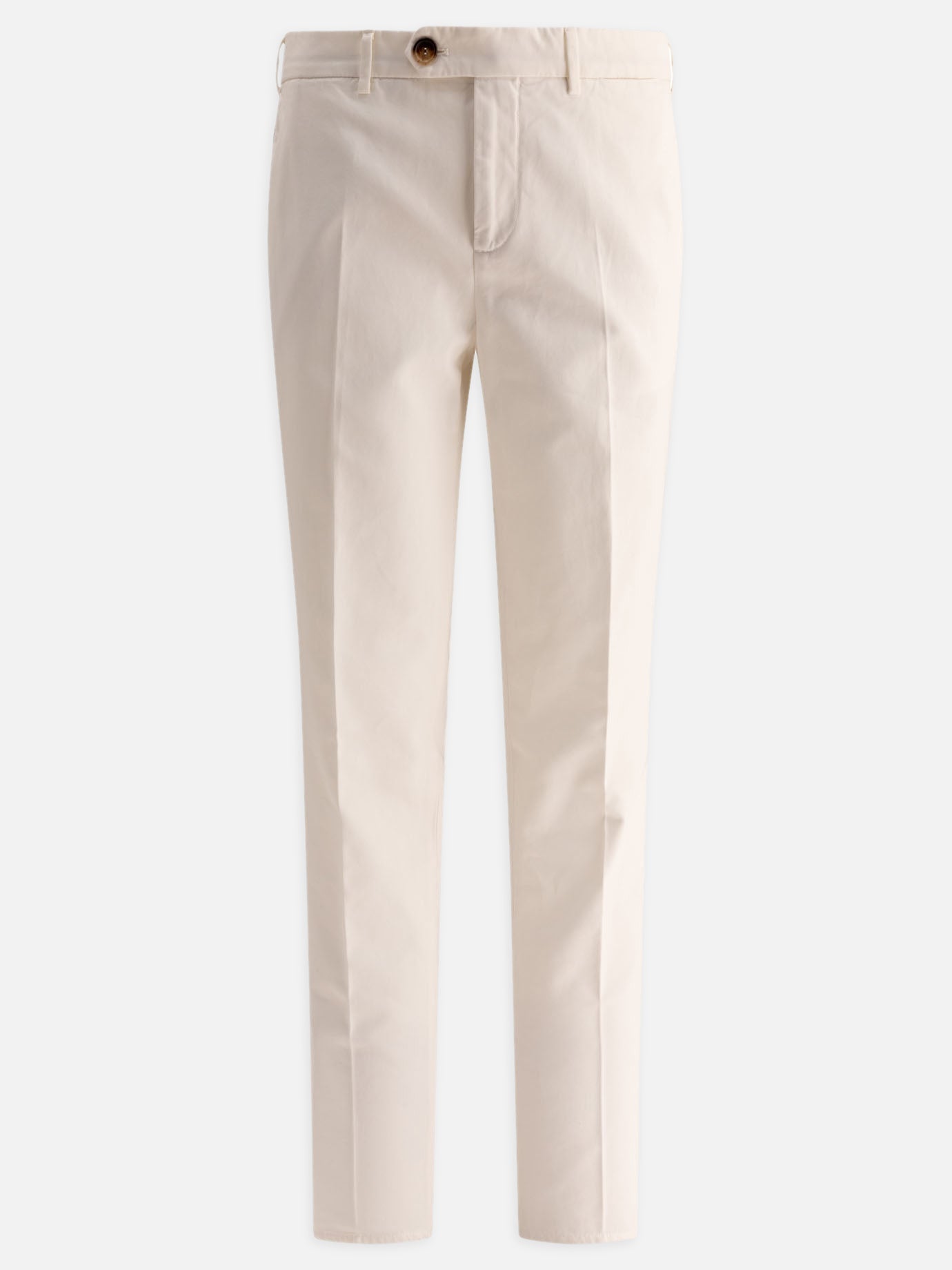 Garment-dyed trousers in twisted cotton gabardine