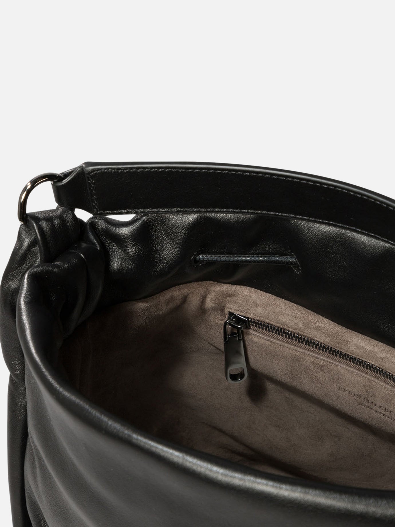 Bucket bag in Soft leather with monili