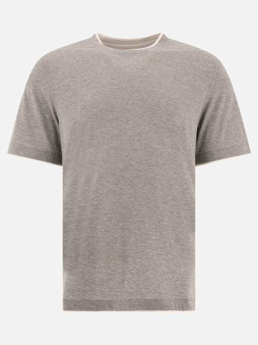 Brunello Cucinelli "Faux-Layering" t-shirt Grey