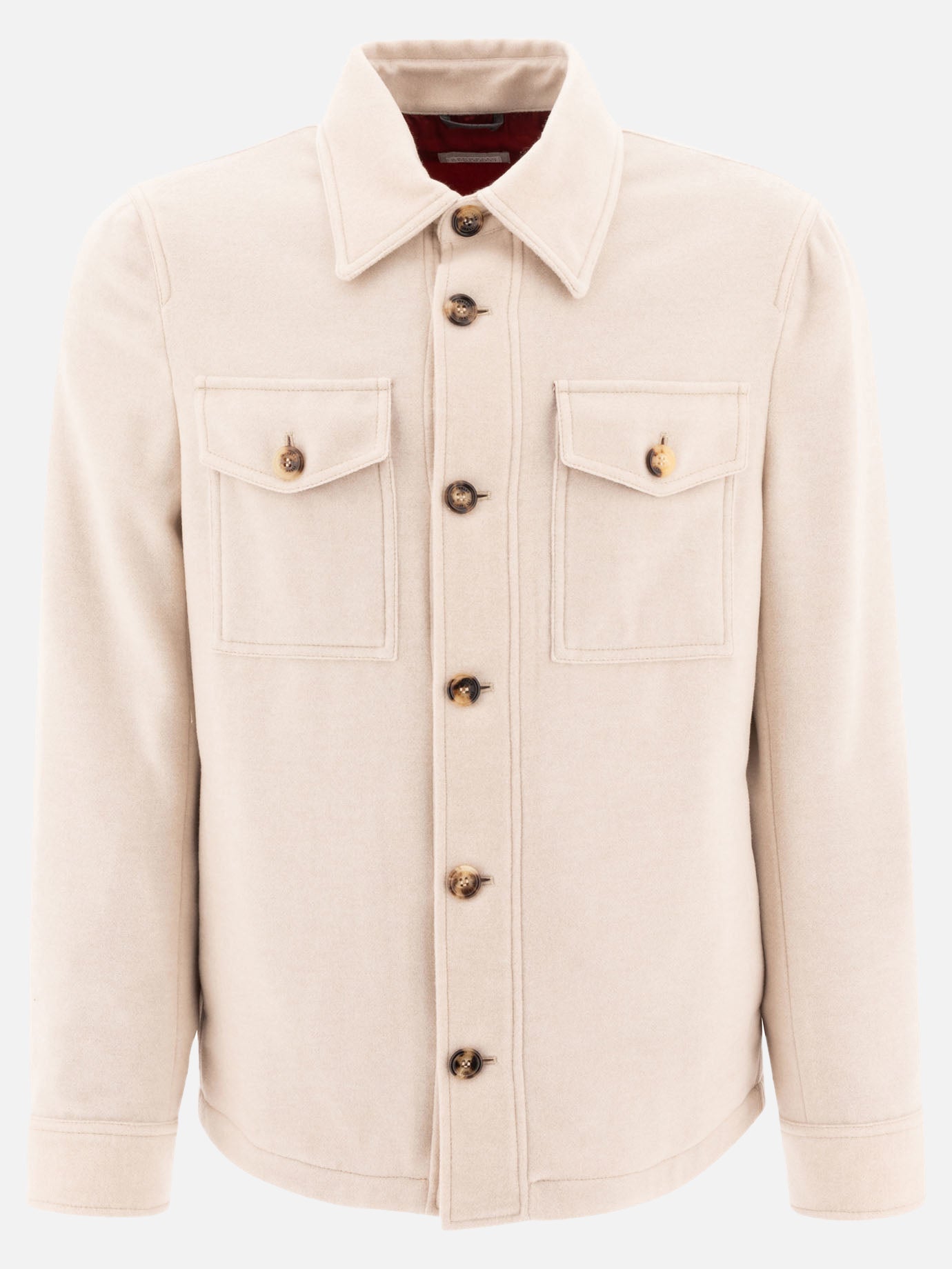 Overshirt jackets Solid colour  Beige - Brunello Cucinelli Men | PDP | VIETTI Online Store | Zoom-Modal
