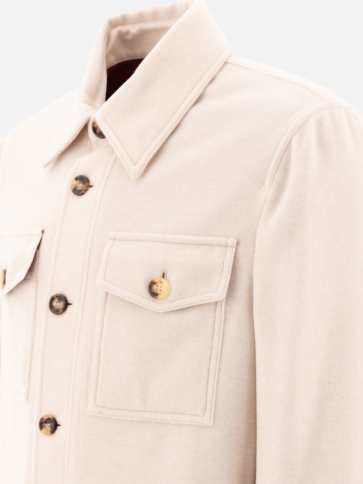 Overshirt jackets Solid colour  Beige - Brunello Cucinelli Men | PDP | VIETTI Online Store | Zoom-Modal_4
