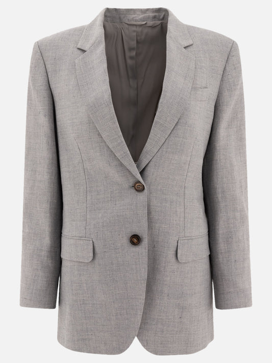 Blazers Solid colour  Grey - Brunello Cucinelli Women | PLP | VIETTI Online Store 
