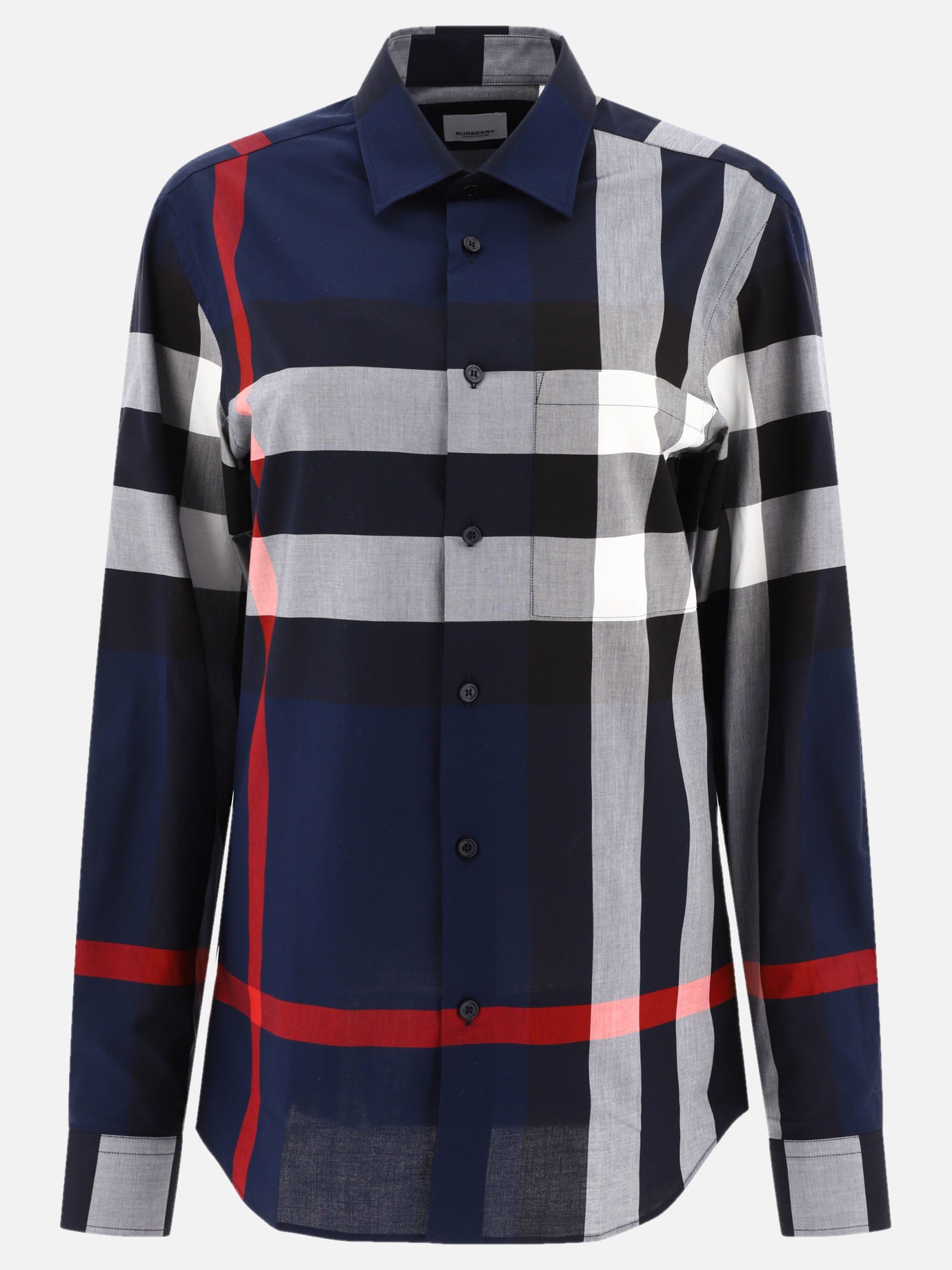 Burberry Check cotton shirt Blue