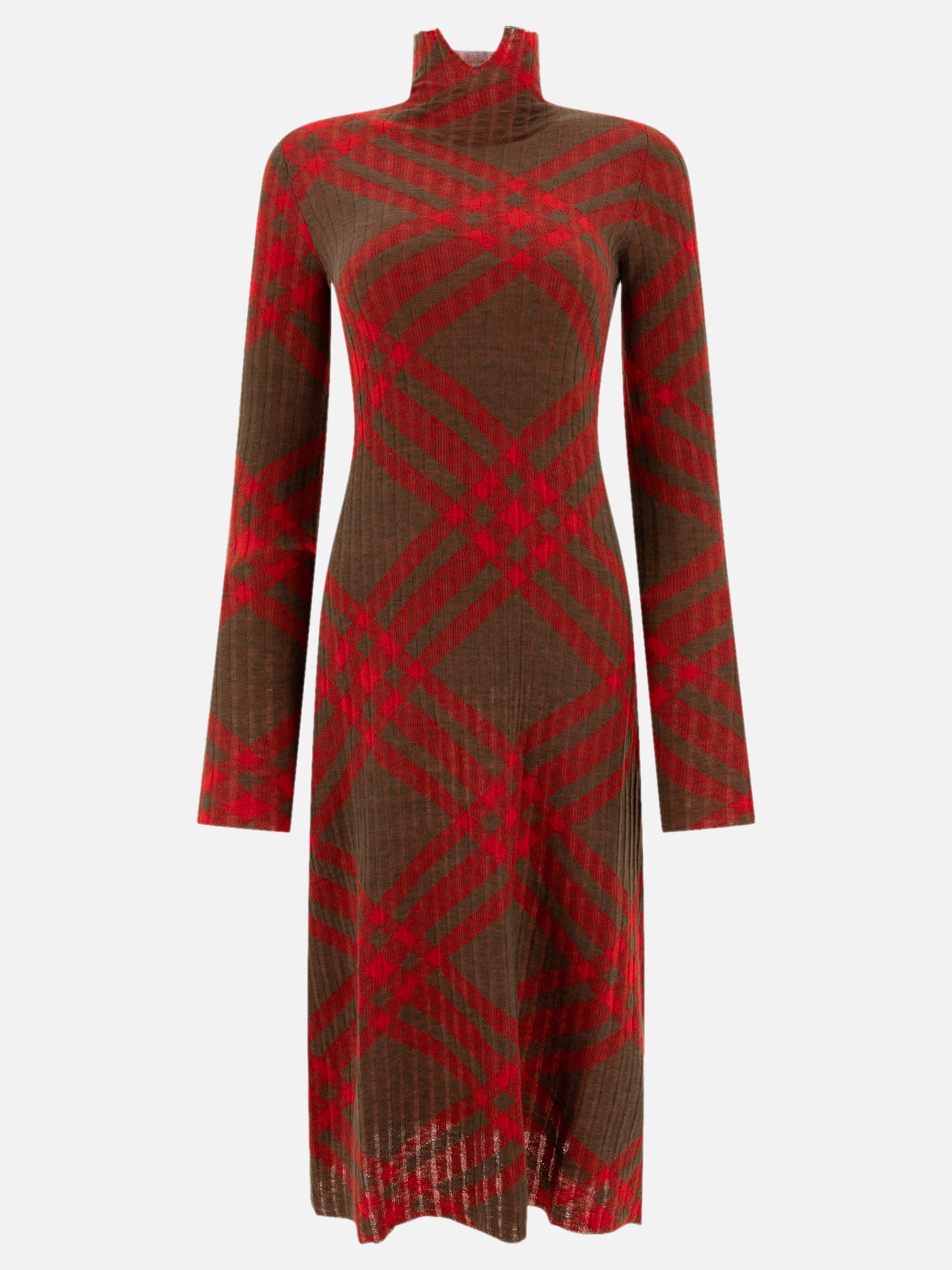 Burberry Check wool blend dress Green