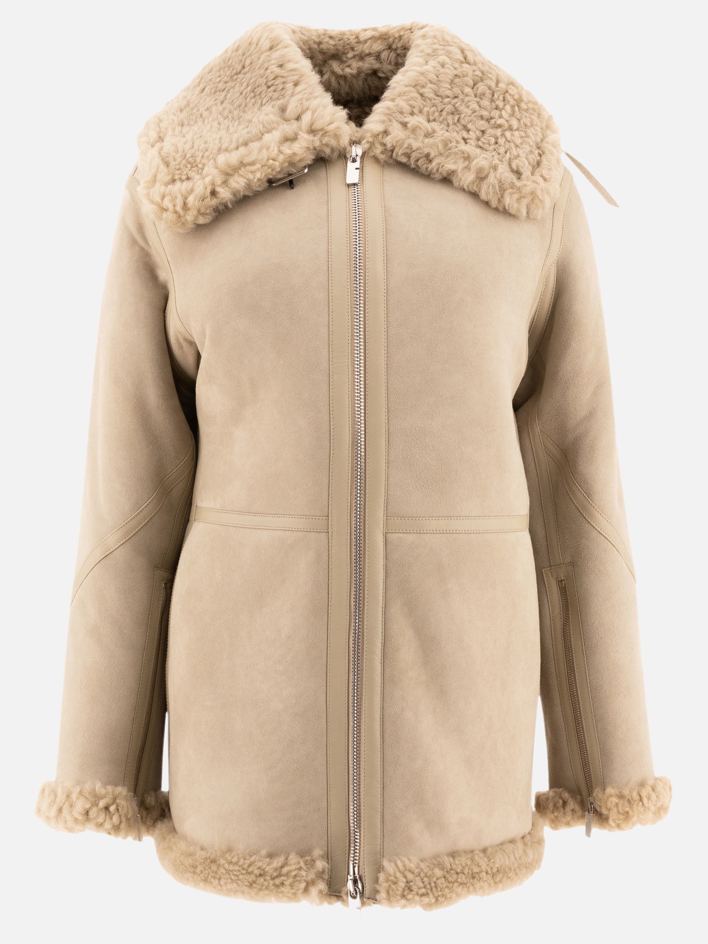 Giacche shearling Solid colour  Beige - Burberry Donna | PDP | VIETTI Online Store | Zoom-Modal
