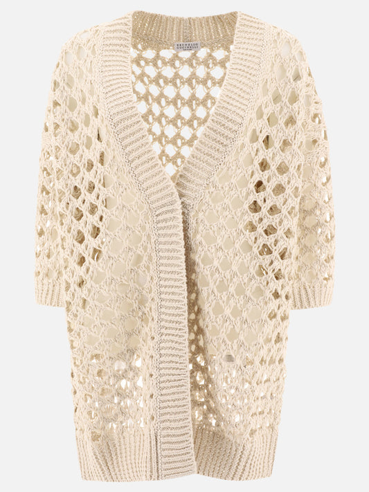 Cardigans Textured knit  Beige - Brunello Cucinelli Women | PDP | VIETTI Online Store 
