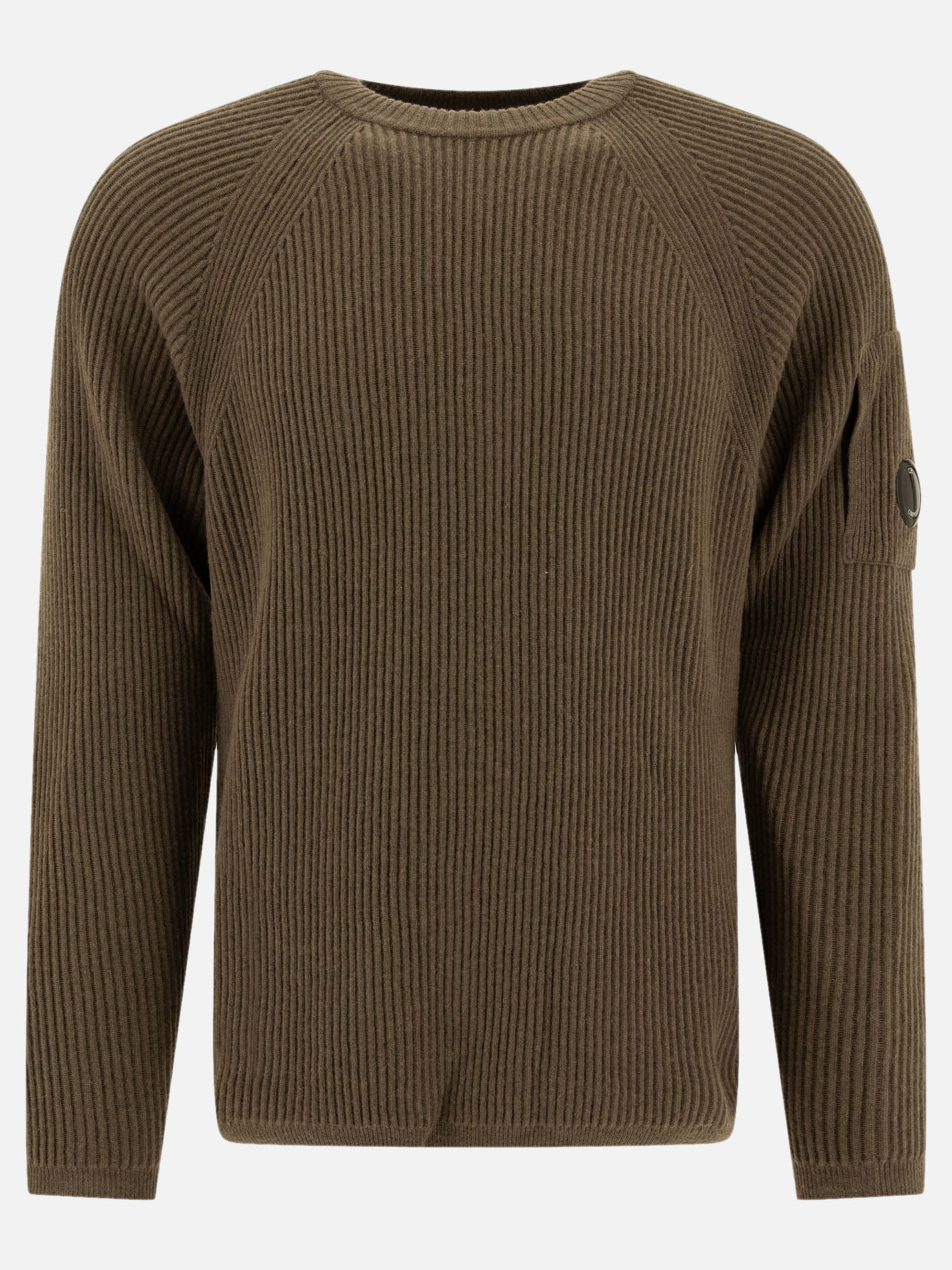 Lens-detail ribbed sweater