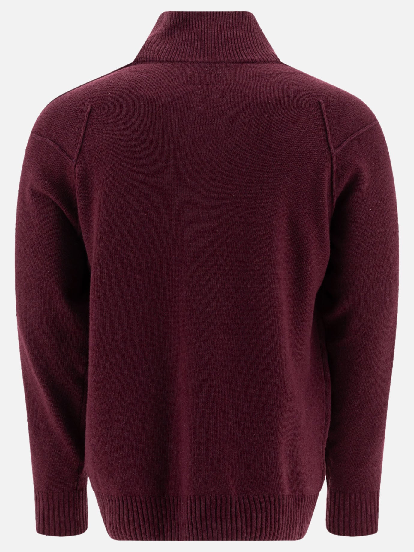 C.P. Company Half-zip sweater with "Lens" detail Bordeaux