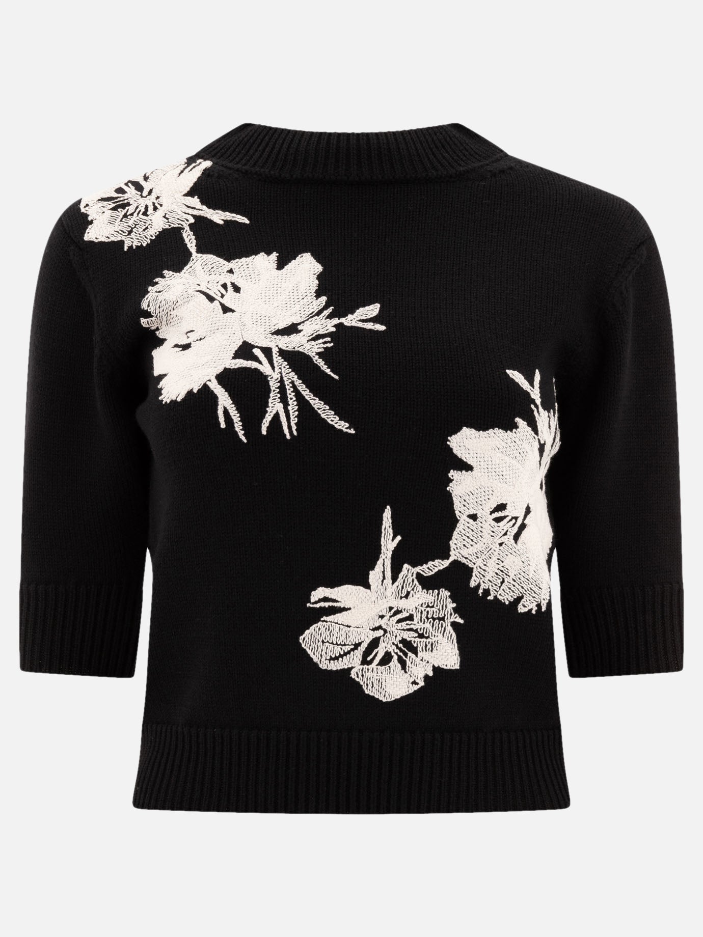 Elie Saab Embroidered sweater 19263637_S Black thumbnail_1