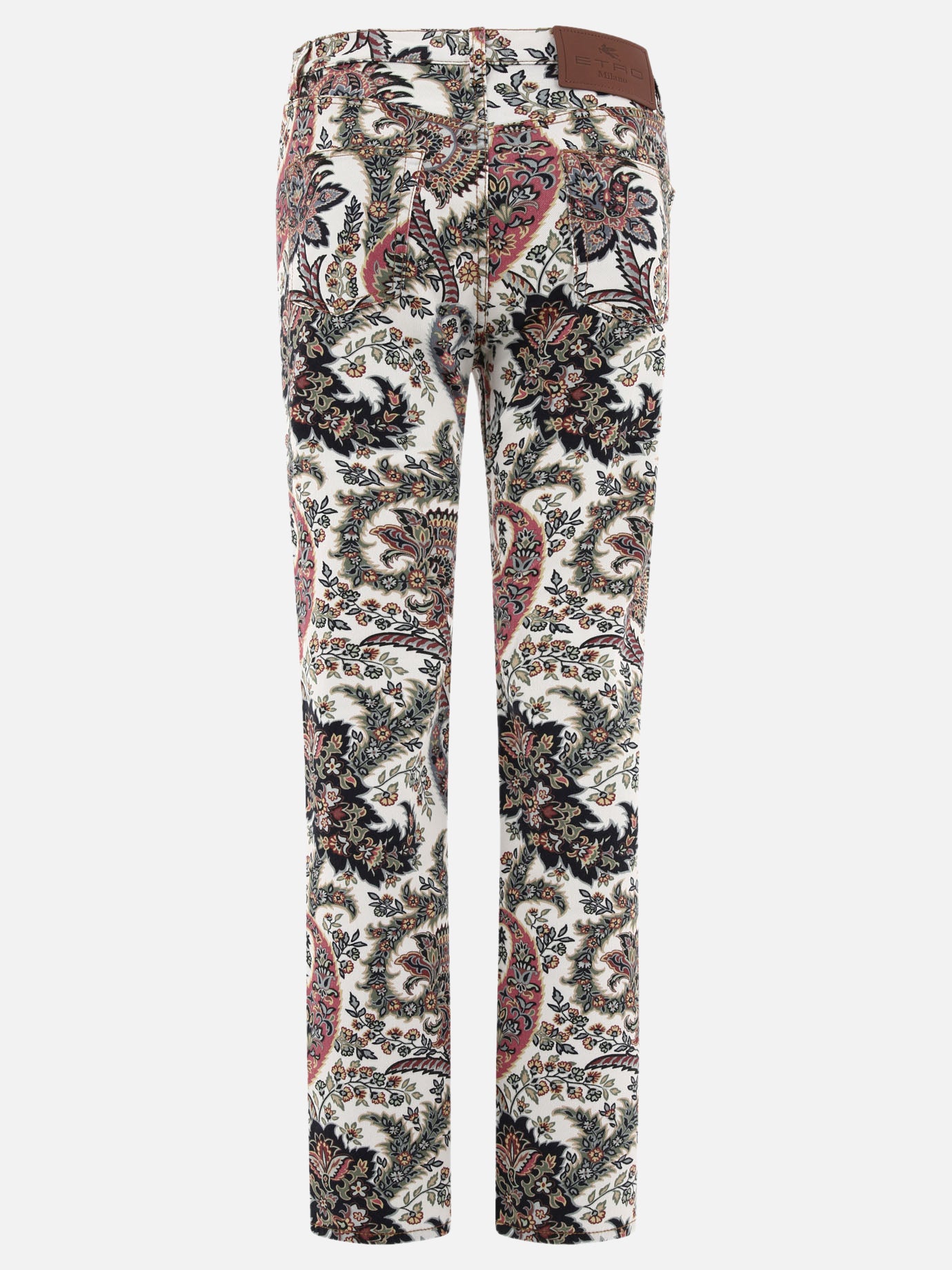 Jeans con stampa Paisley multicolore