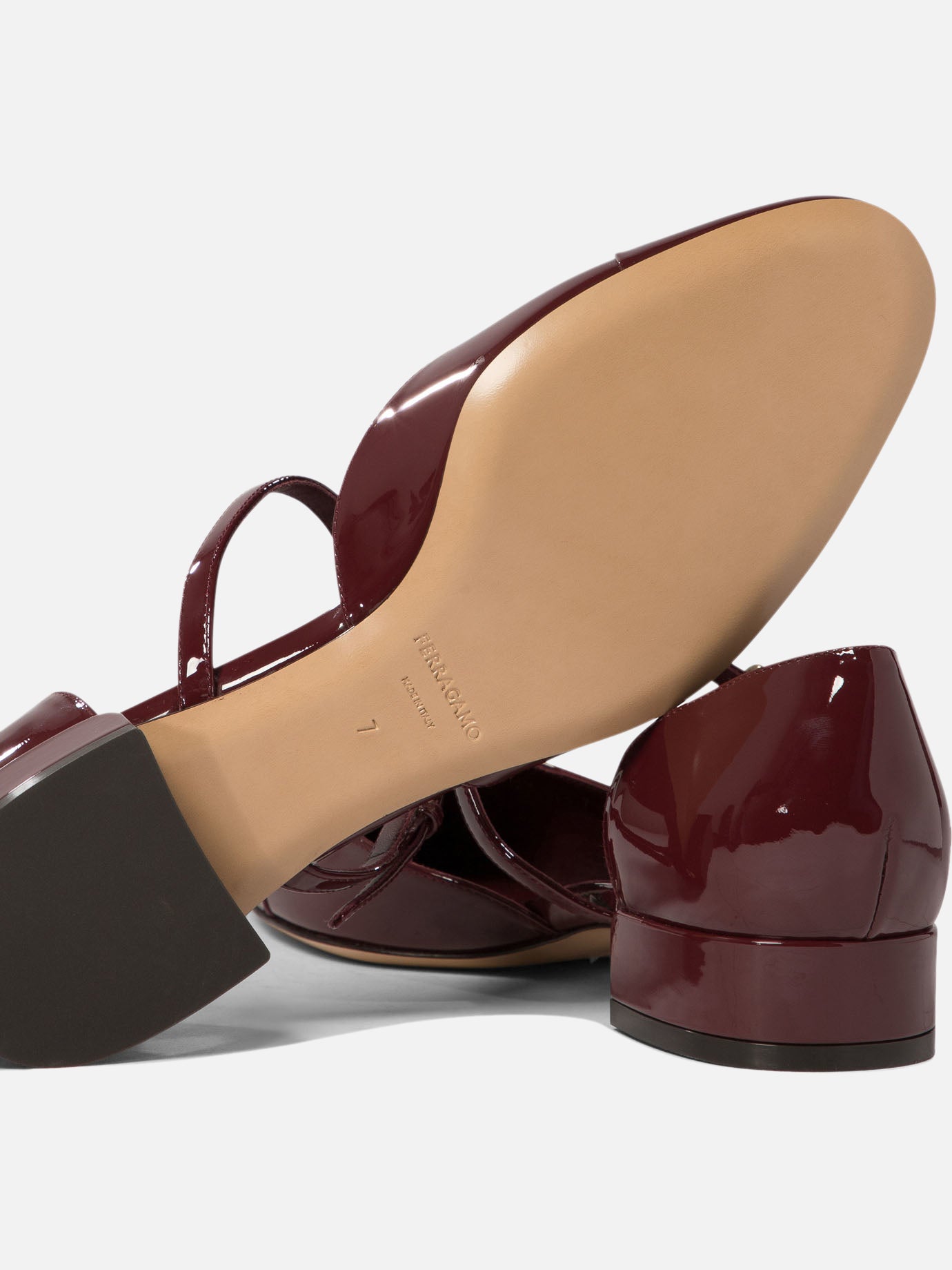 Ferragamo "Linette" Mary Jane flats Bordeaux