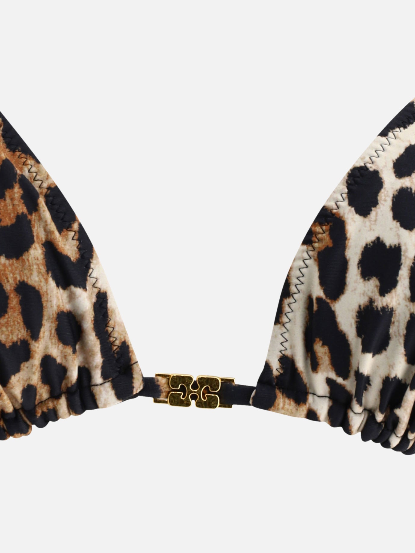 Top bikini con stampa Leopard