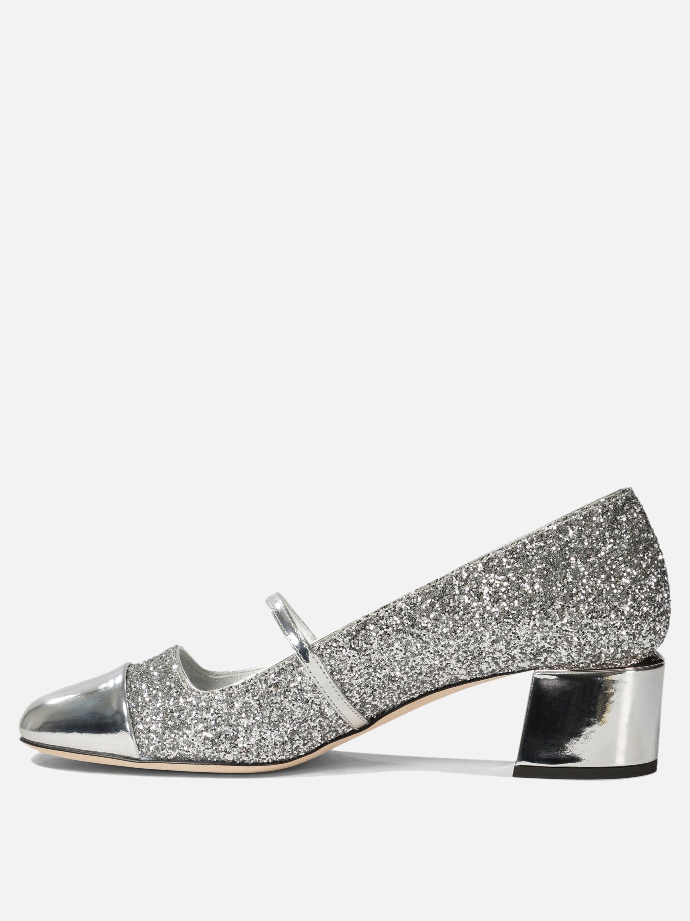 Jimmy Choo "Elisa 45" glittered pumps Silver