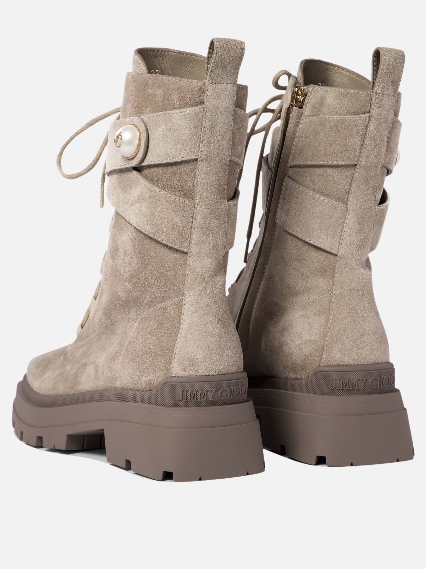 Jimmy Choo "Noemi 45" combat boots Beige