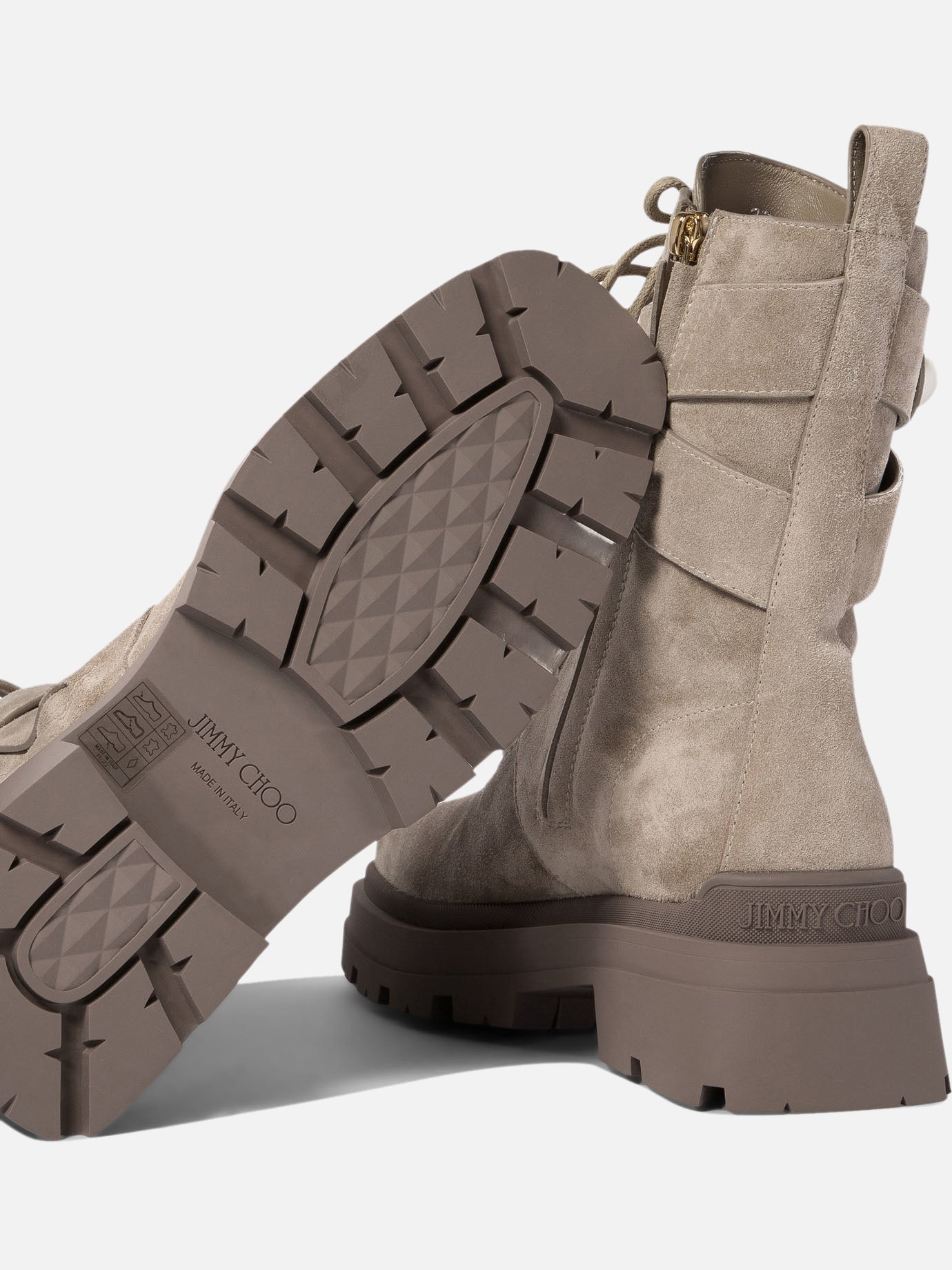 Jimmy Choo "Noemi 45" combat boots Beige