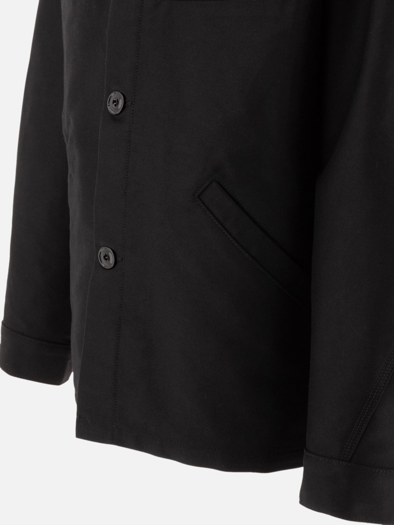 Overshirt jackets Solid colour  Black - Lemaire Men | PDP | VIETTI Online Store | thumbnail_4