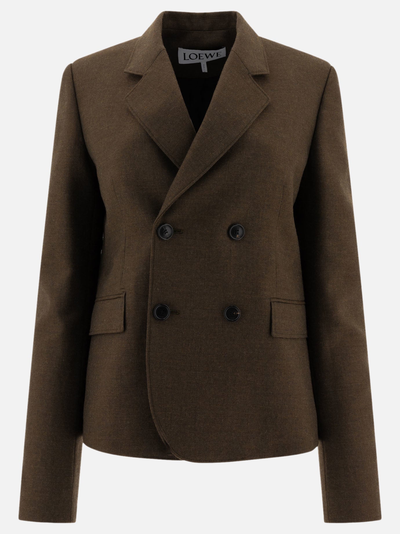 Loewe Double-breasted wool blazer Green