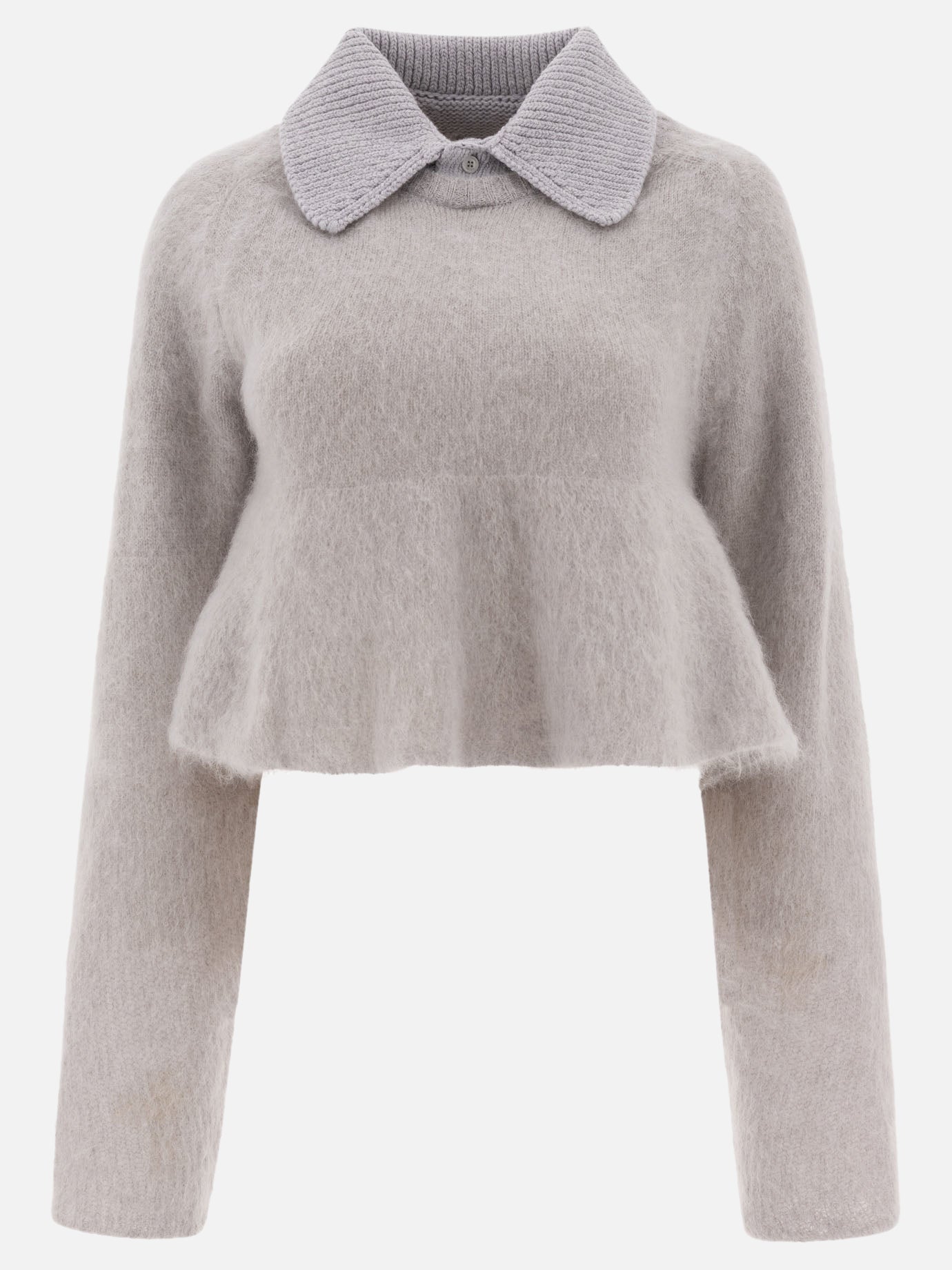 Loewe Mohair-blend polo sweater Grey