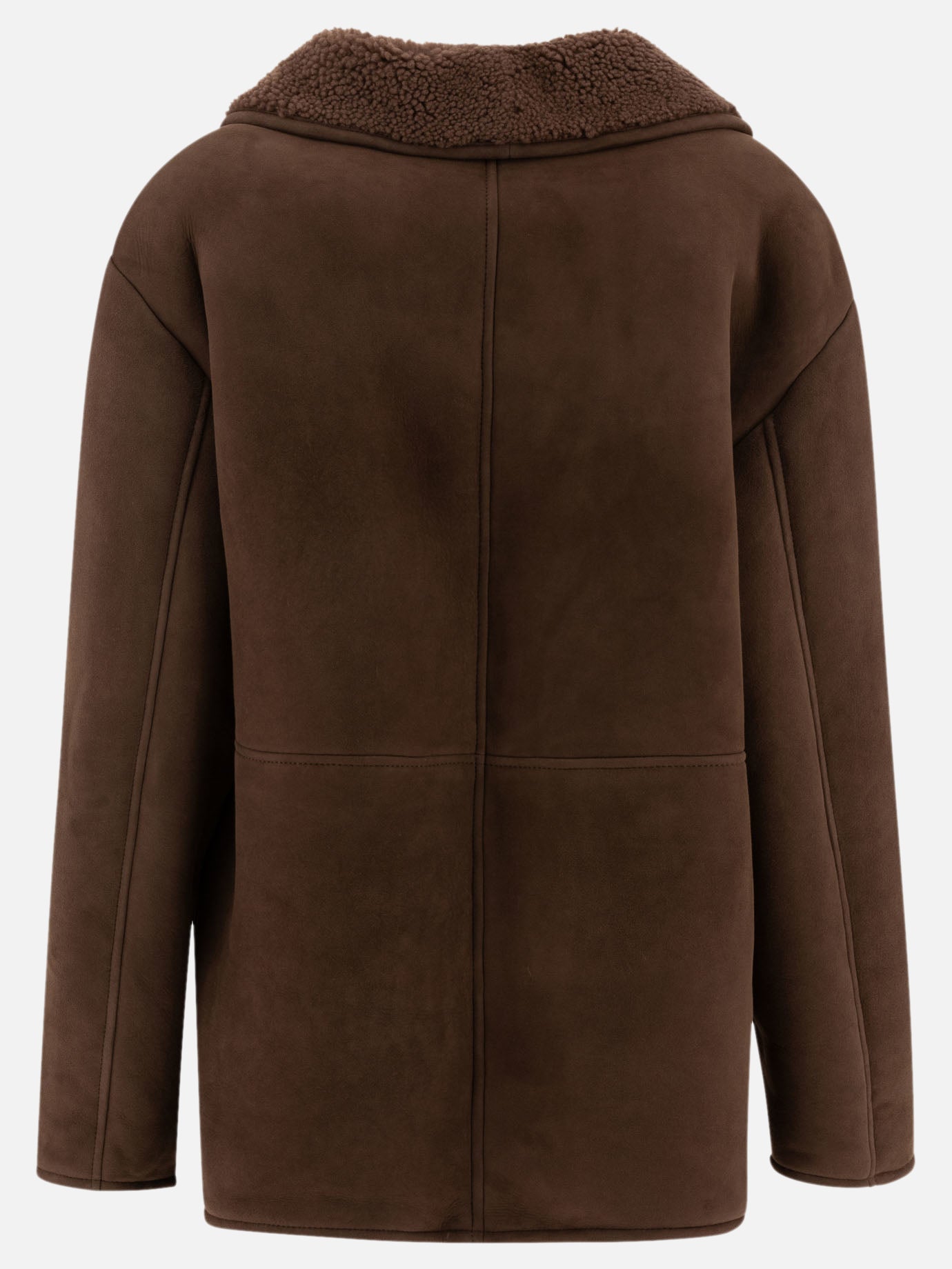 Giacche shearling Solid colour  Marrone - Loulou Studio Donna | PDP | VIETTI Online Store | thumbnail_2