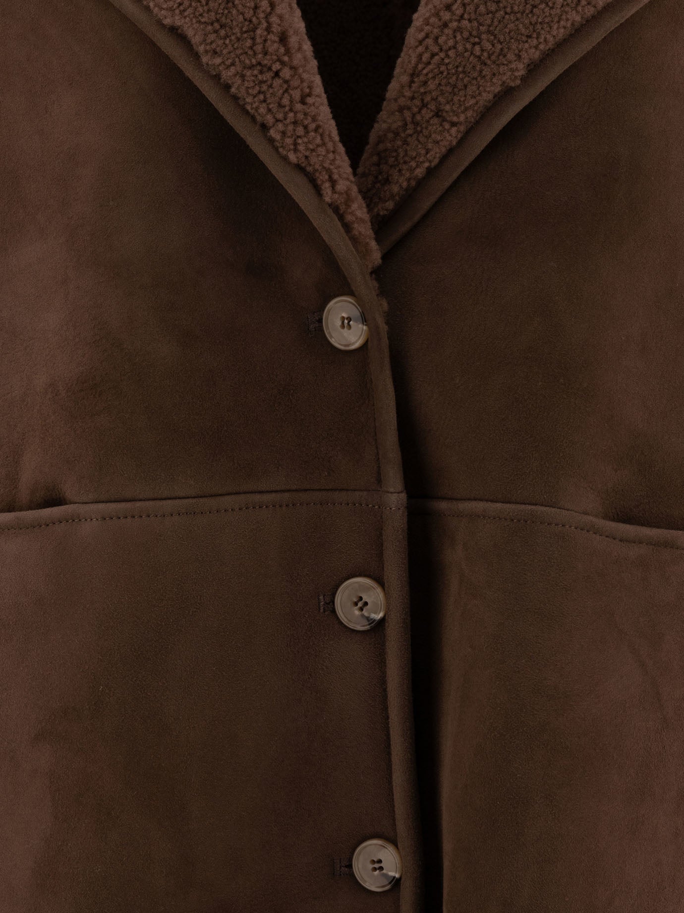 Giacche shearling Solid colour  Marrone - Loulou Studio Donna | PDP | VIETTI Online Store | thumbnail_3