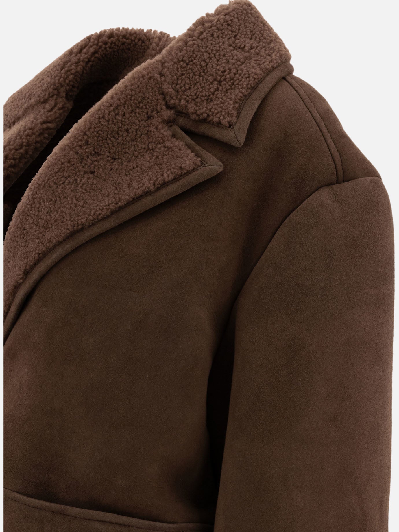 Giacche shearling Solid colour  Marrone - Loulou Studio Donna | PDP | VIETTI Online Store | Zoom-Modal_4
