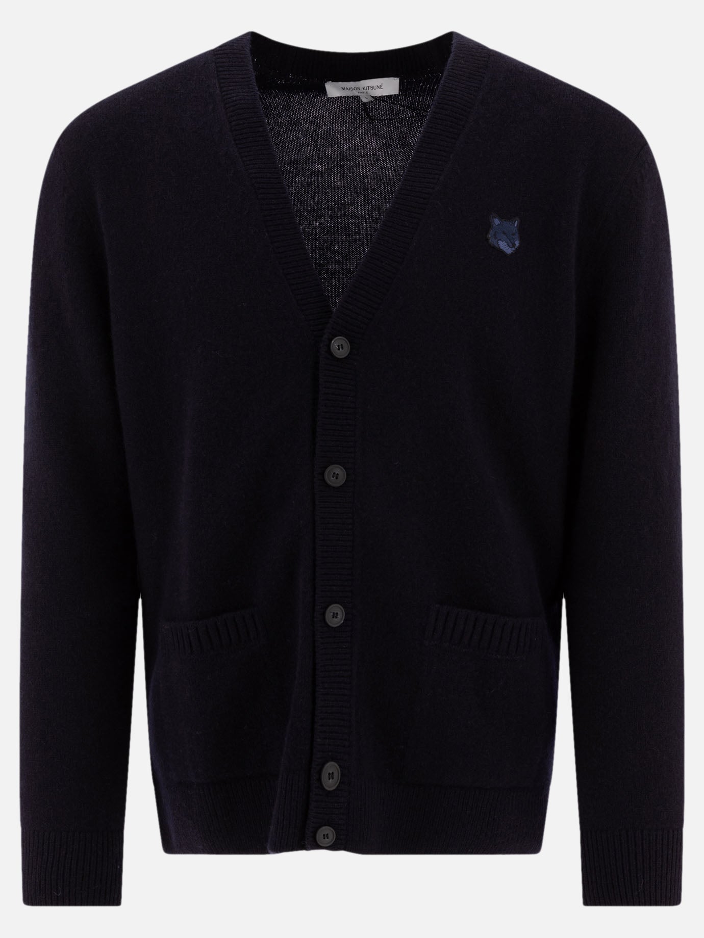 Maison Kitsuné "Bold Fox Head" cardigan Blue