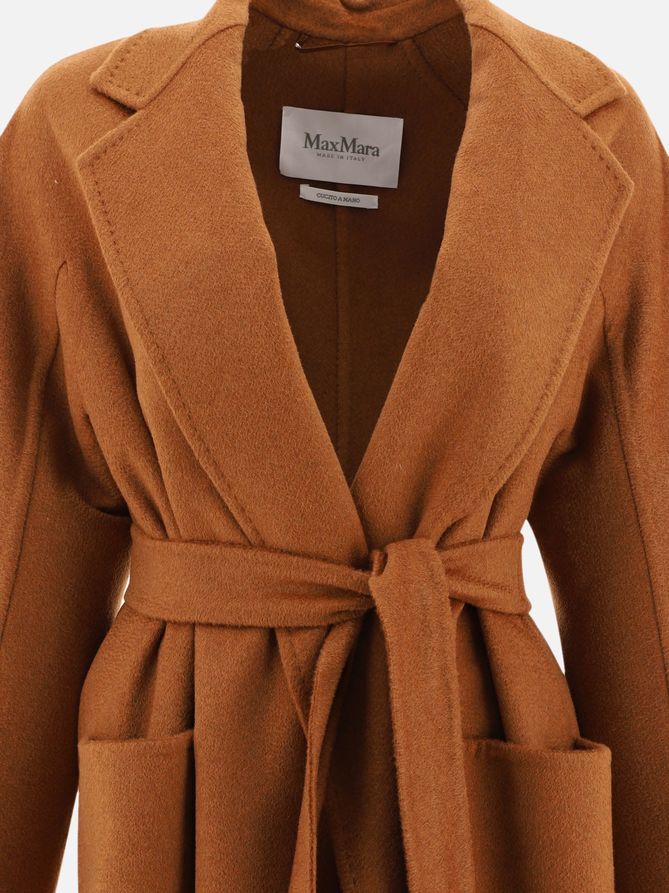 Long coats Solid colour  Brown - Max Mara Women | PDP | VIETTI Online Store | thumbnail_3