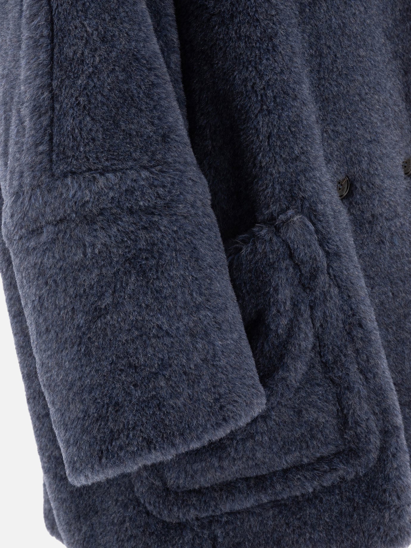 Max Mara Alpaca and wool "Teddy Bear Icon" short coat Blue