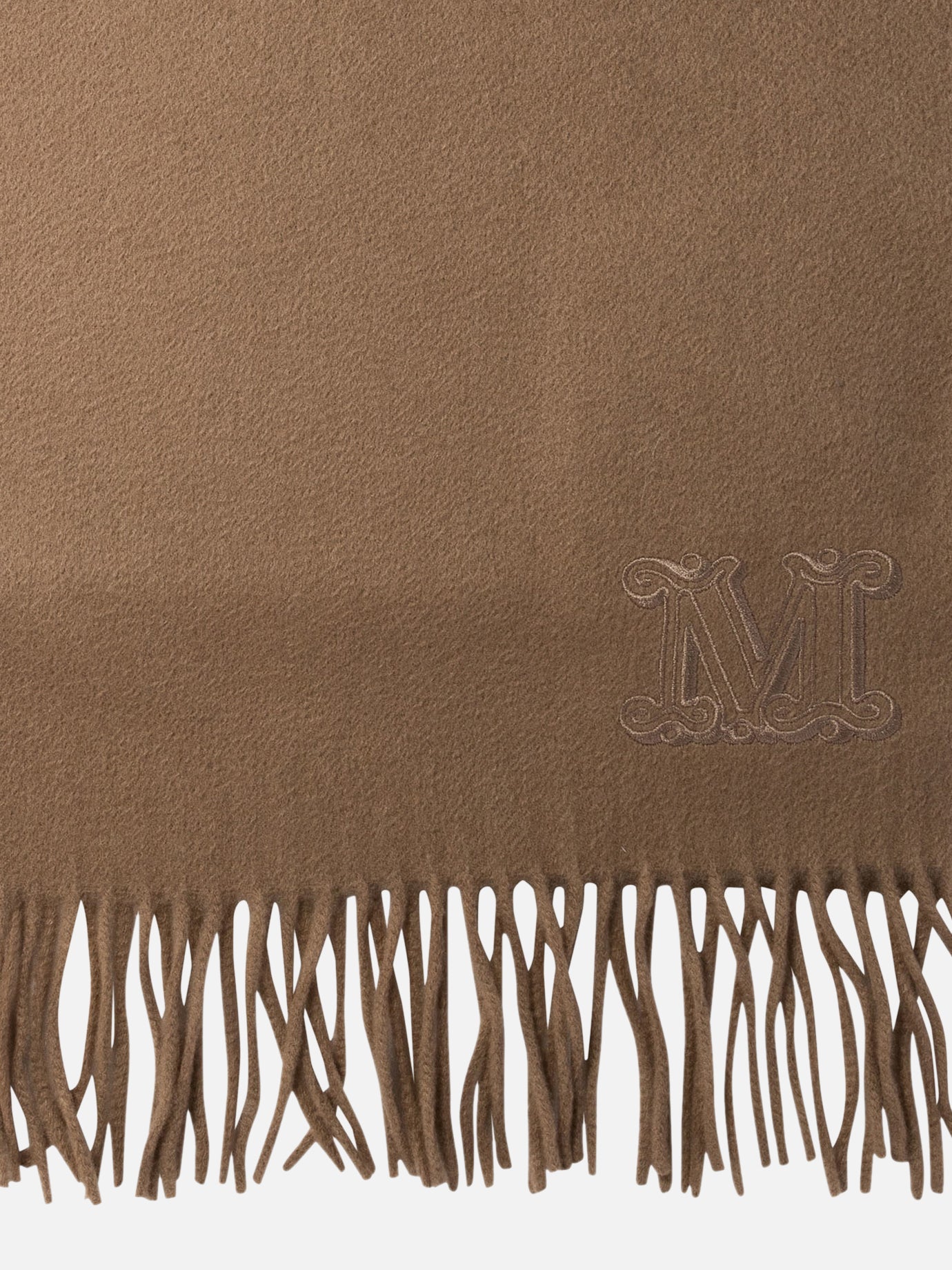 Max Mara Cashmere stole with embroidery Brown