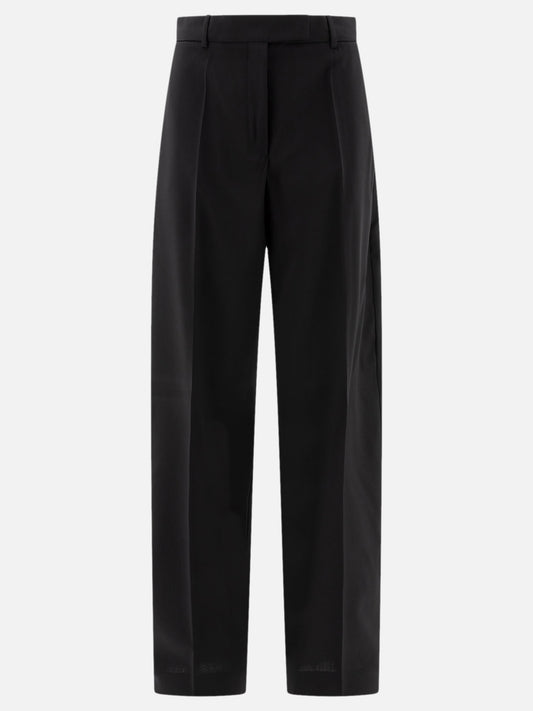 Pantaloni oversize in lana stretch