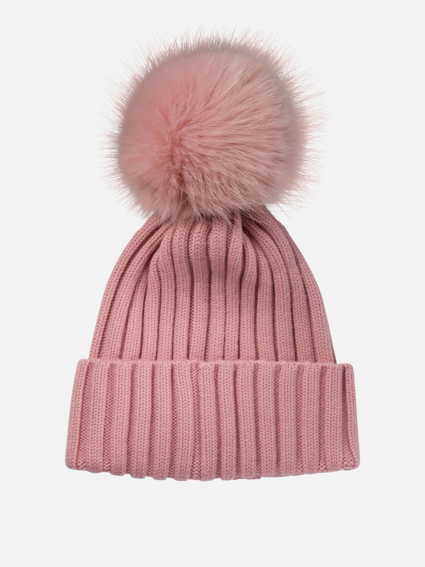 Moncler Wool beanie with pom pom Pink