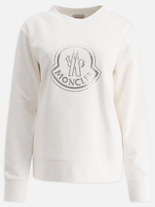 Moncler Logo sweatshirt with crystals White