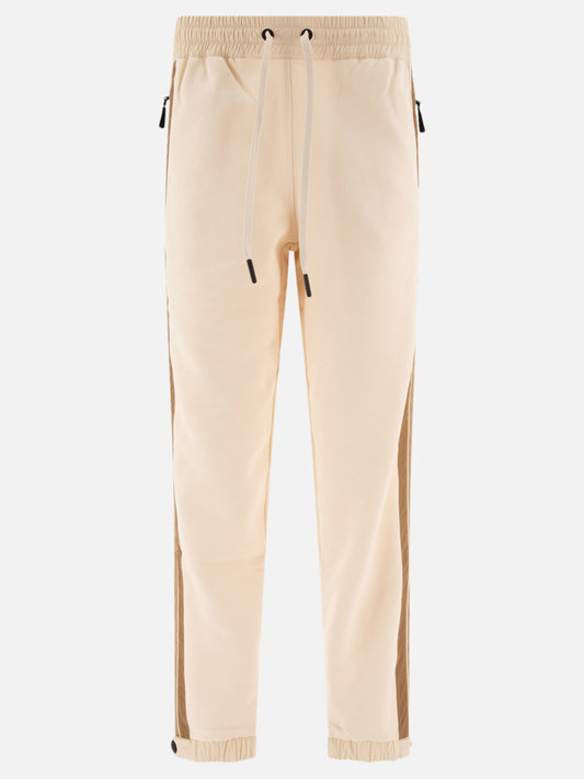 Moncler Grenoble Padded joggers with mountain logo Beige