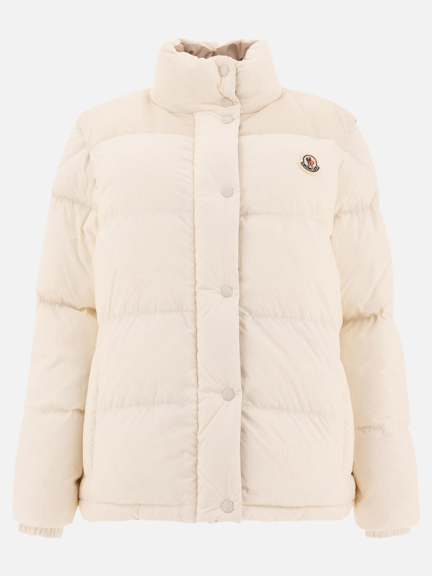 Down jackets Solid colour  Beige - Moncler Women | PDP | VIETTI Online Store | thumbnail
