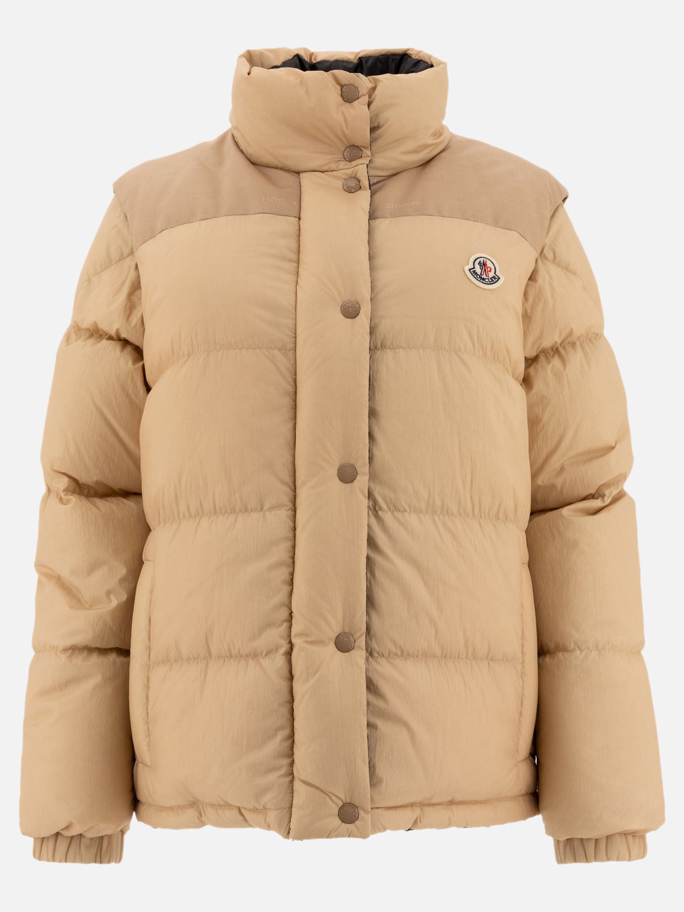 Down jackets Solid colour  Beige - Moncler Women | PDP | VIETTI Online Store | Zoom-Modal
