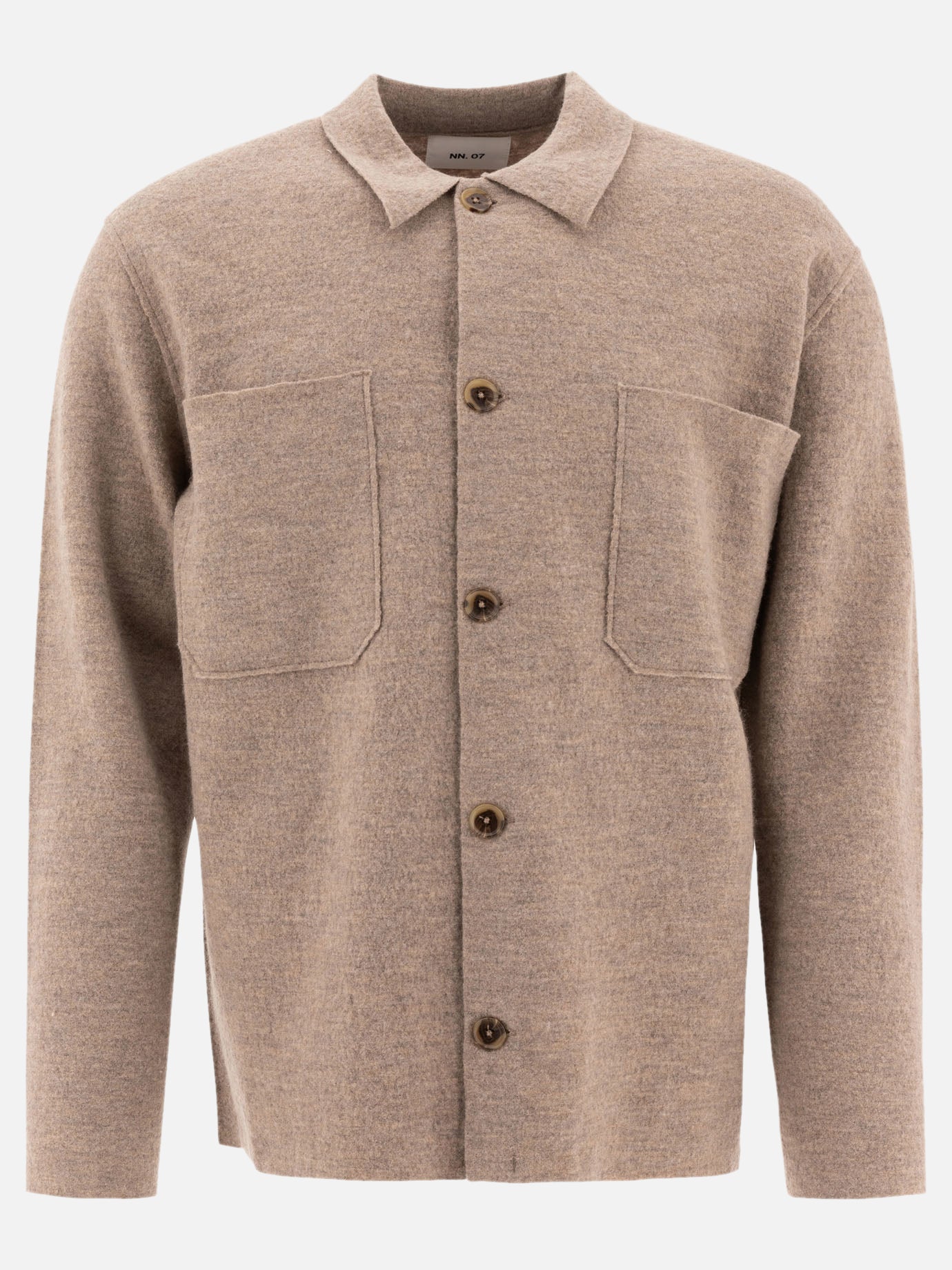 NN.07 "Jonas" boiled wool overshirt Beige