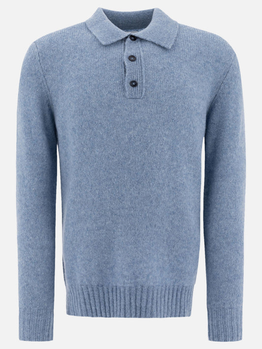 "Lee" merino wool-blend polo sweater