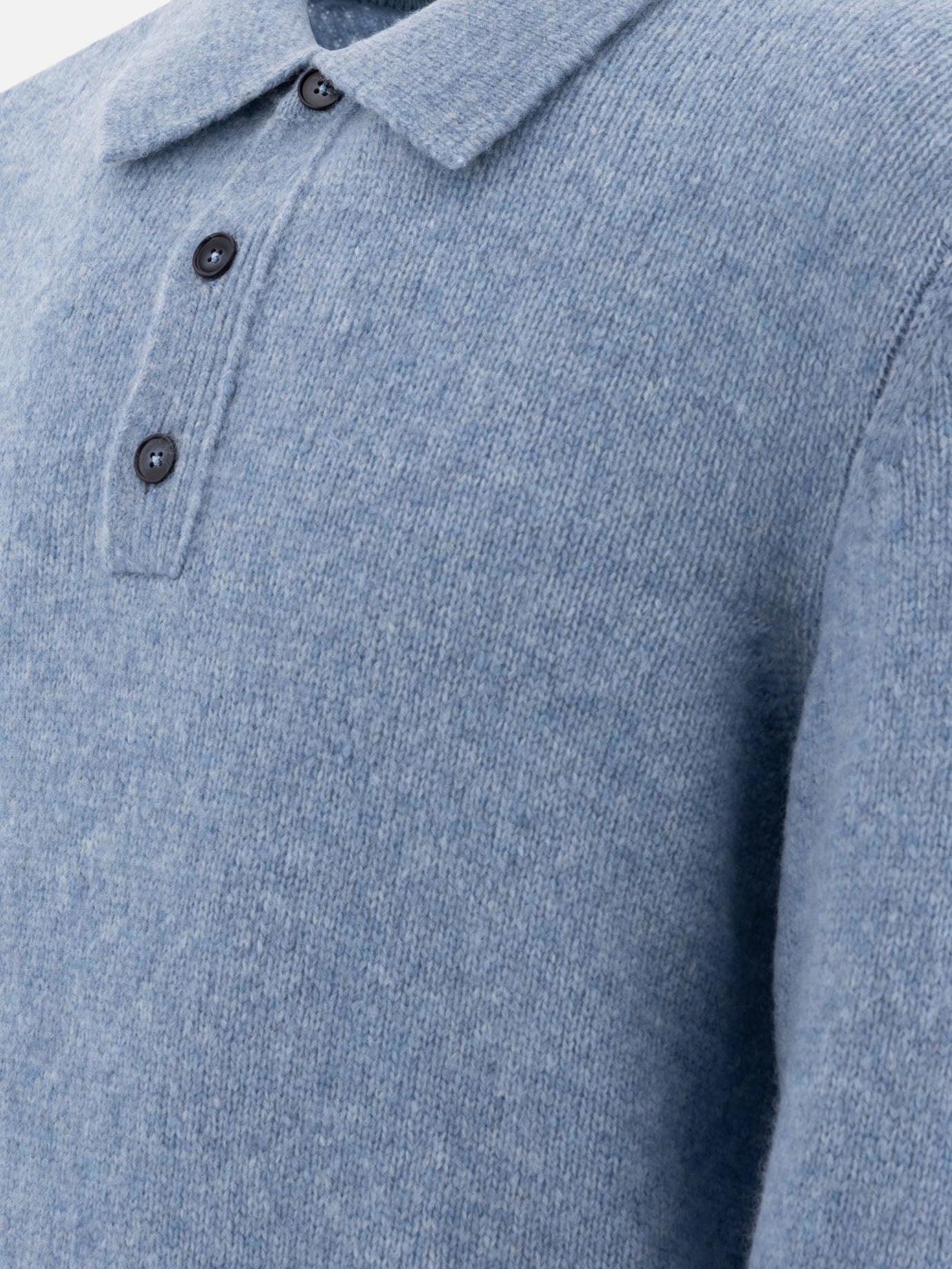 NN.07 "Lee" merino wool-blend polo sweater Light blue