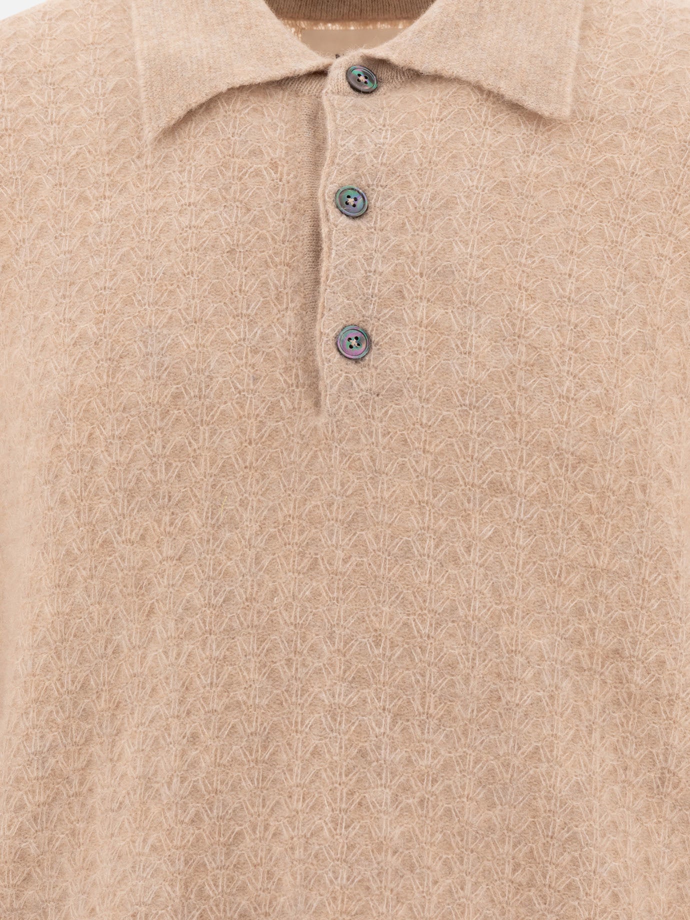 NN.07 "Alfie" alpaca-blend polo sweater Beige