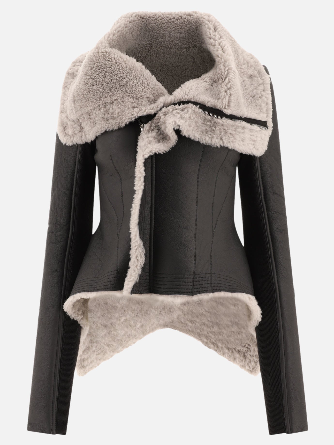 Leather jackets Solid colour  Black - Rick Owens Women | PDP | VIETTI Online Store | thumbnail