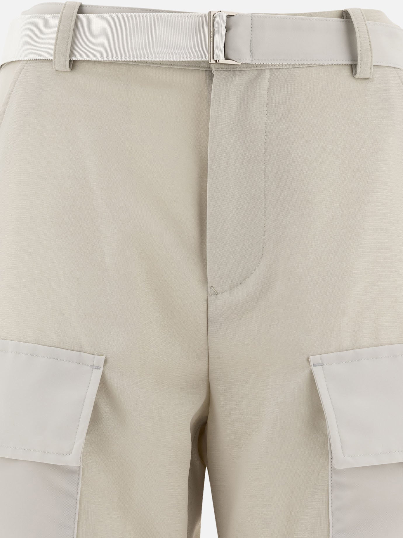 Sacai Belted cargo trousers Beige